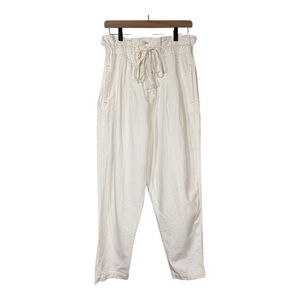 Free People Margate Drawstring & Buttons Paper Bag High Waisted Pants Size S